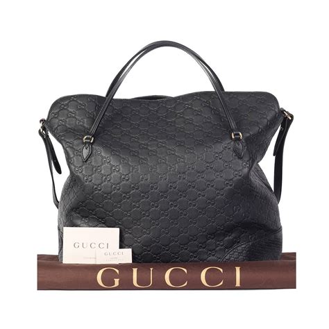 Bree medium tote bag in black Guccissima leather with black 